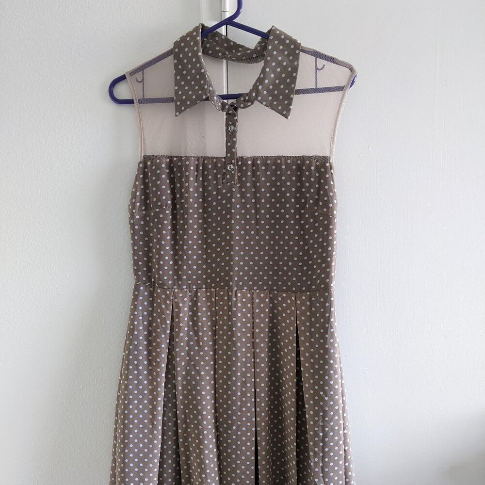 Apricity, WILLOW | Coffee Polka Dot dress, Medium